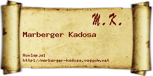 Marberger Kadosa névjegykártya